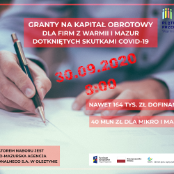 Już dziś o godz. 8:00 rusza nabór wniosków o granty na kapitał obrotowy!