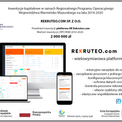 Rekruteo.com – innowacyjna platforma eHR zrealizowana dzięki funduszowi kapitałowemu z RPO WiM 2014-2020
