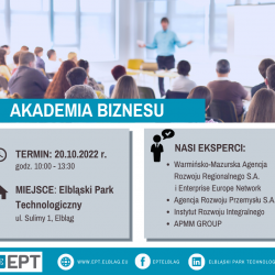Elbląski Park Technologiczny zaprasza przedsiębiorców do Akademii Biznesu