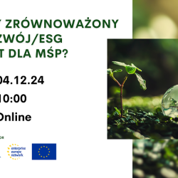 Bezpłatne szkolenie: Czy zrównoważony rozwój i ESG to wyzwanie dla Twojej firmy?