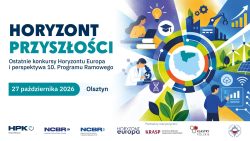 Konferencja: Horyzont Przyszłości. Ostatnie konkursy Horyzontu Europa i perspektywa 10. Programu Ramowego